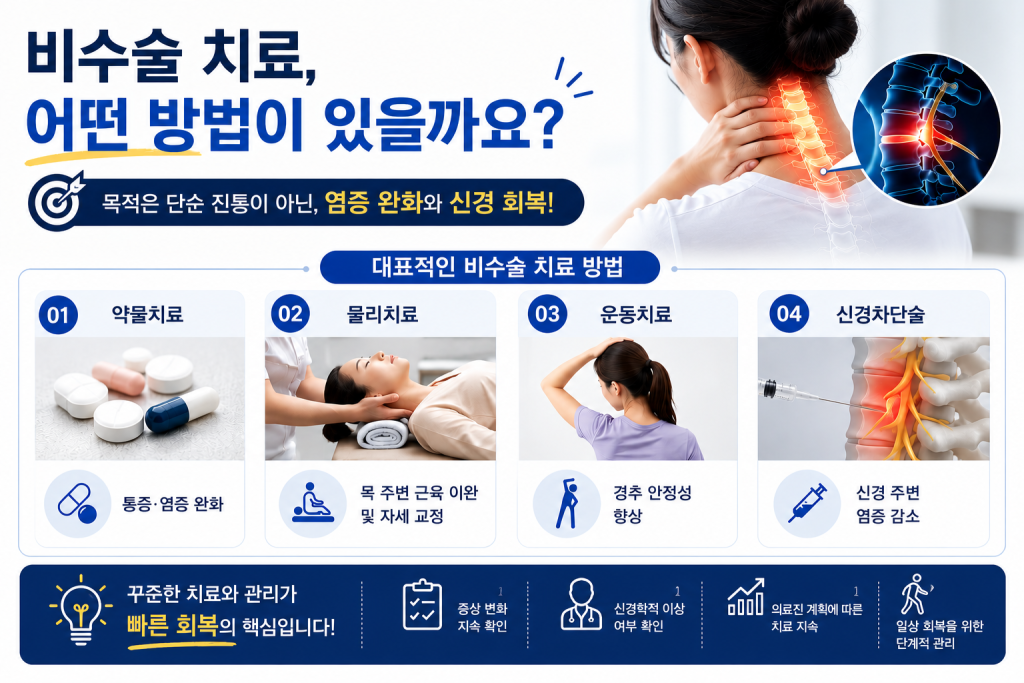 목디스크 비수술 치료방법 안내